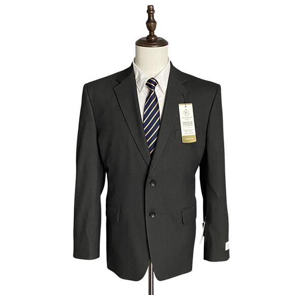 Haggar Men's 42S Classic Fit Premium Stretch Suit Jacket Charcoal NEW